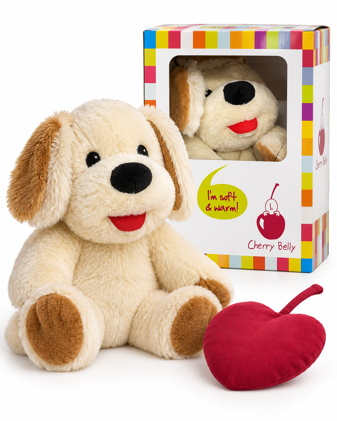 Cherry Belly – Chien bouillotte peluche