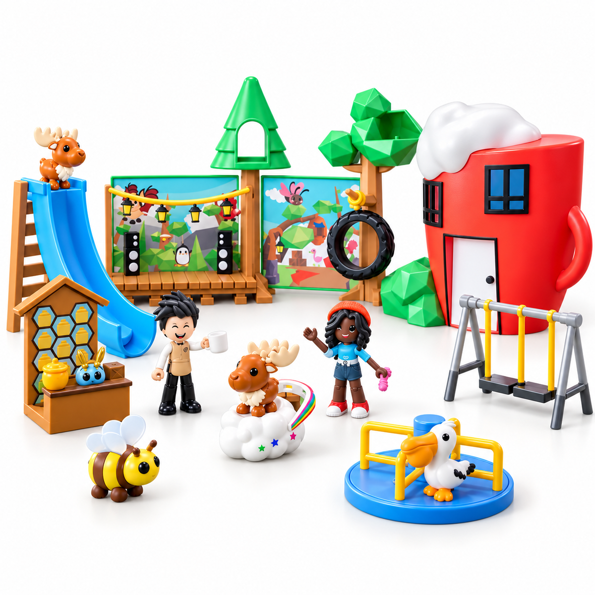 Adopt Me Coffee Shop & Playground - coffret de jeu complet 23 pièces
