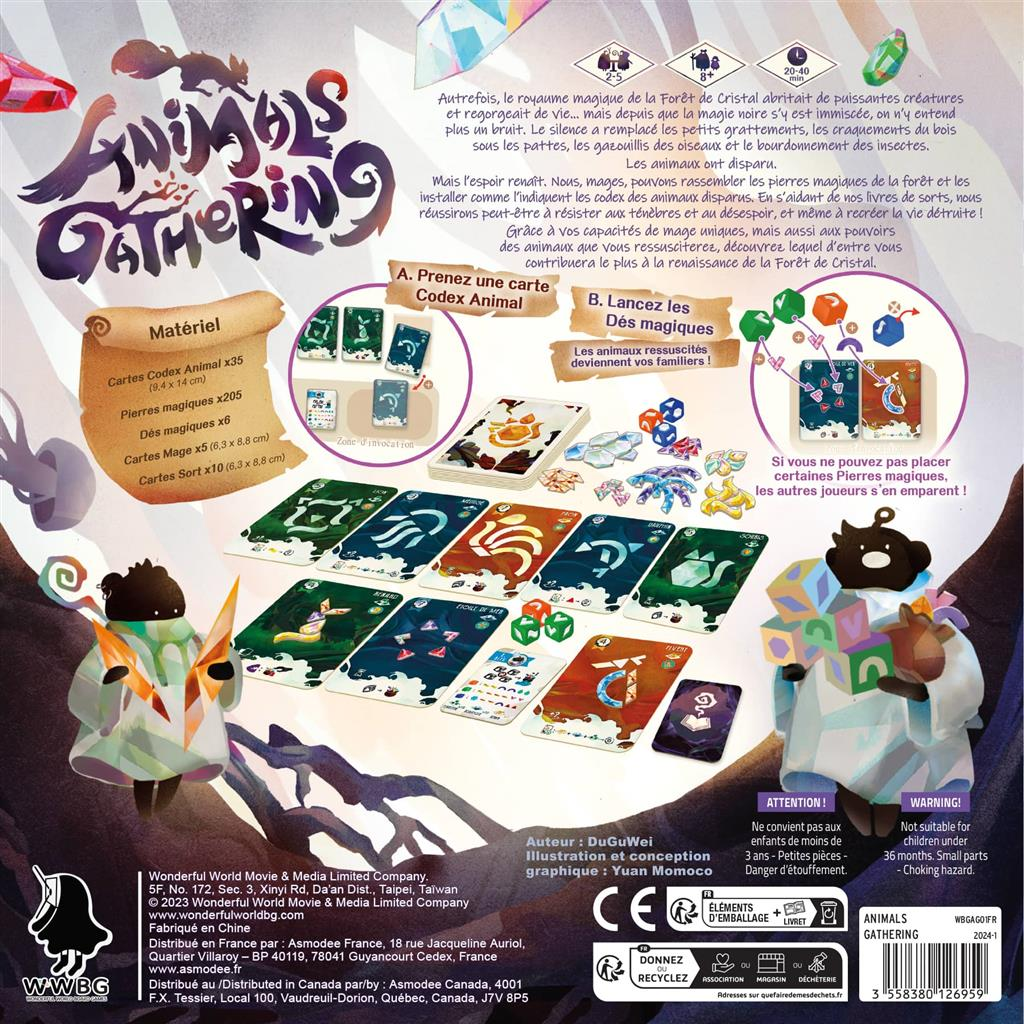 Animals Gathering, jeu familial de dés, 2 à 5 joueurs