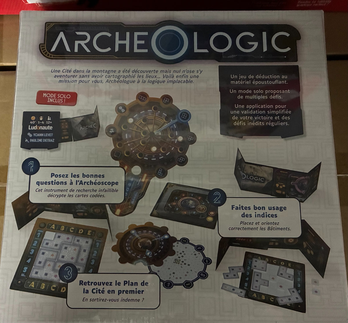 Archeologic Ludonaute - dos de boîte et présentation du jeu