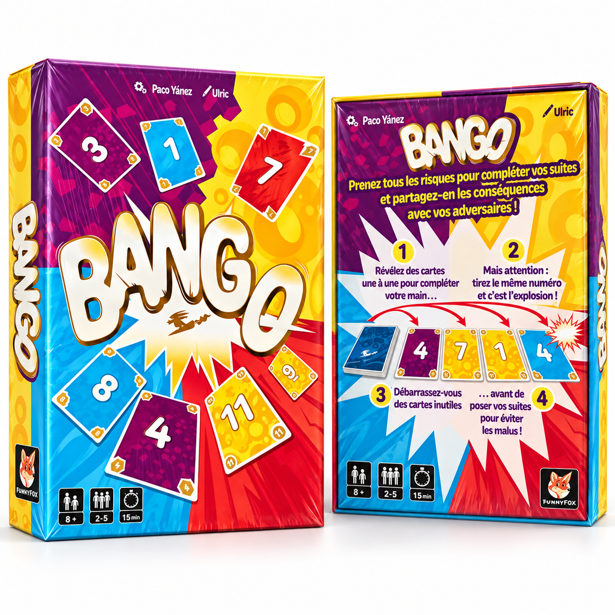 Bango Funnyfox – vues avant et arrière de la boîte