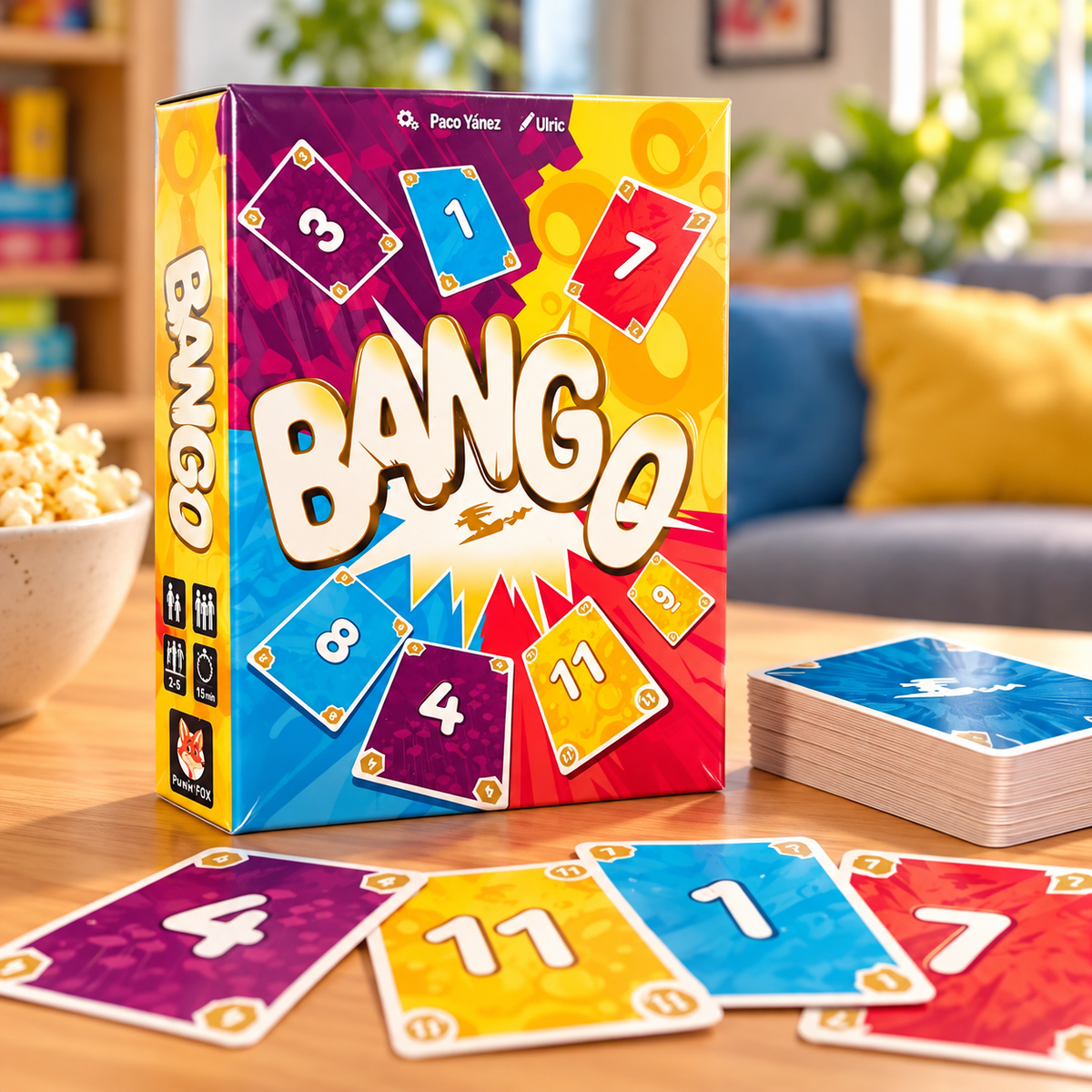 Bango Funnyfox – jeu de cartes mis en scène sur une table