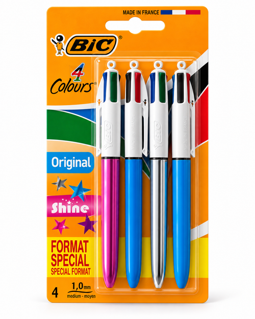 BIC 4 Colours Original Shine - lot de 4 stylos