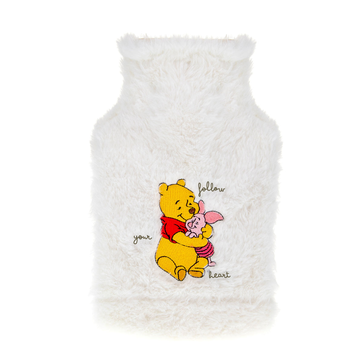 Détails brodés Winnie l’Ourson et Porcinet sur la bouillotte