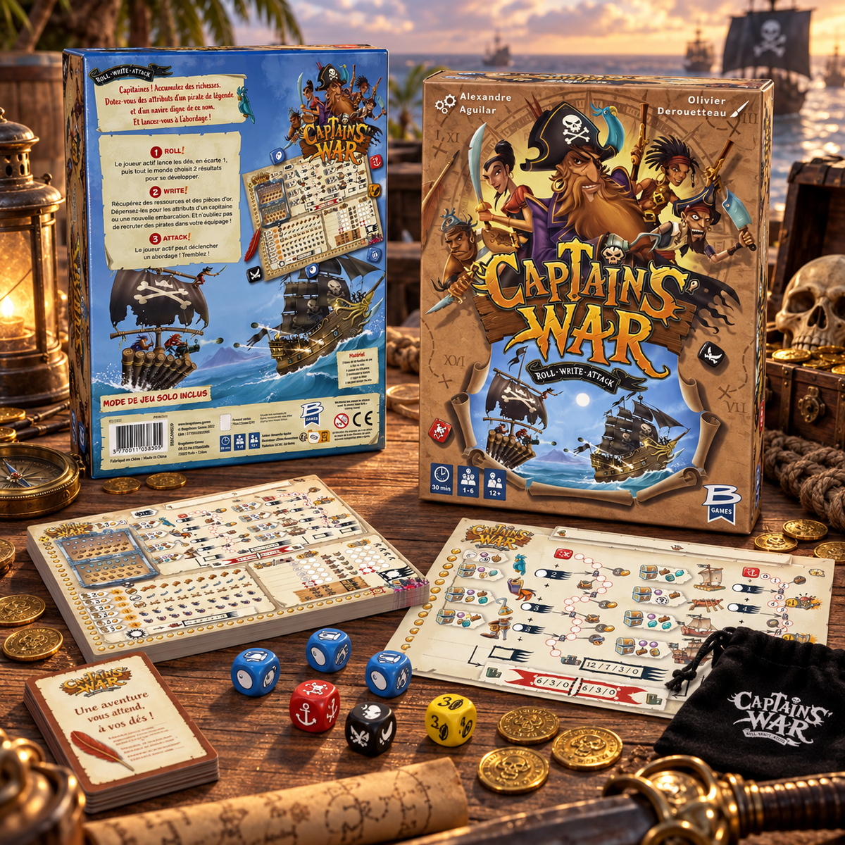 Captain's War - jeu de société pirate en mise en scène