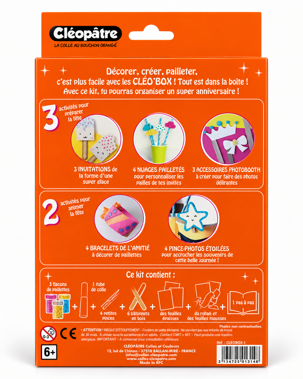 Cléopâtre Cléo'Box 5 Activités Paillettes - contenu et activités
