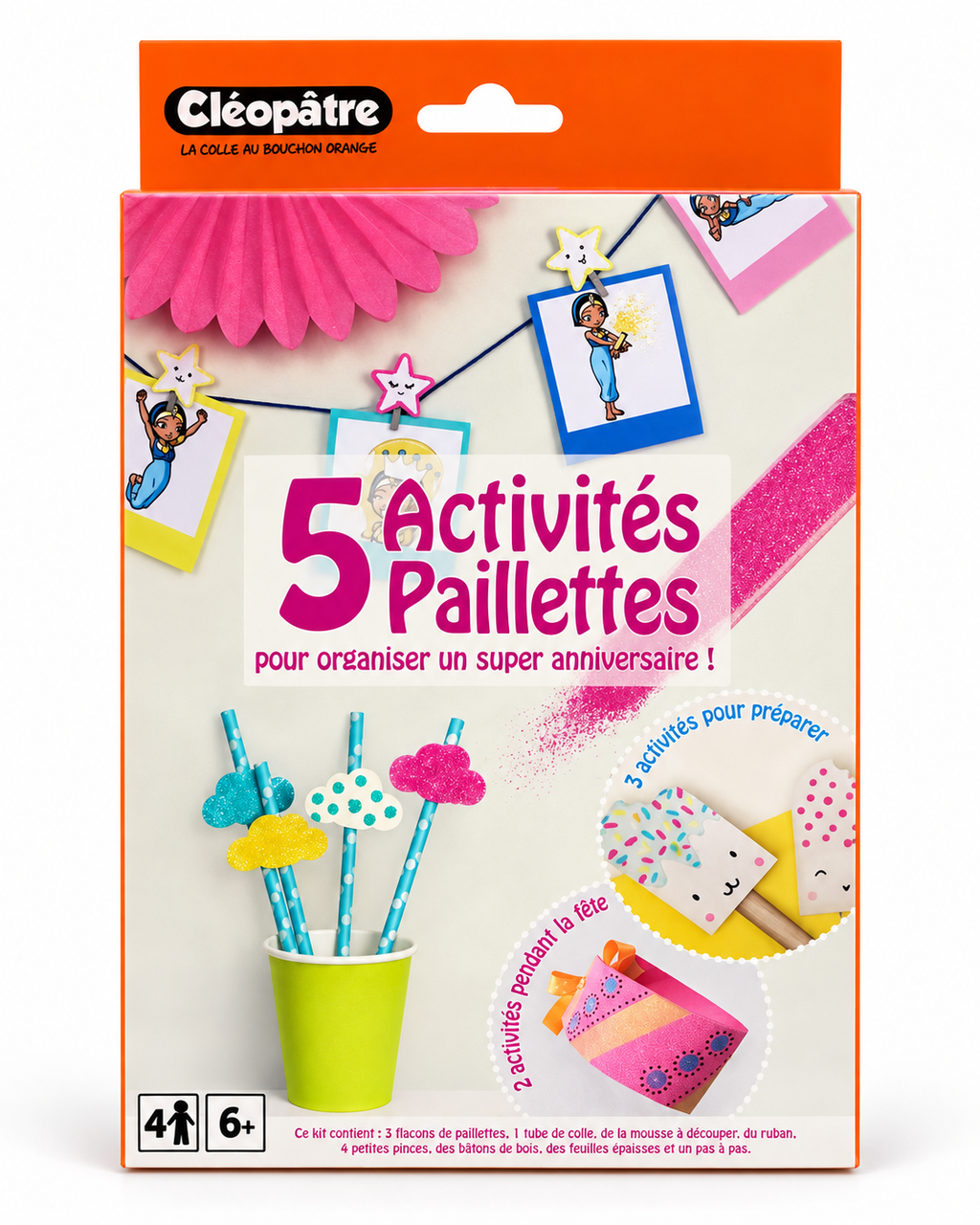 Cléopâtre Cléo'Box 5 Activités Paillettes - vue de face