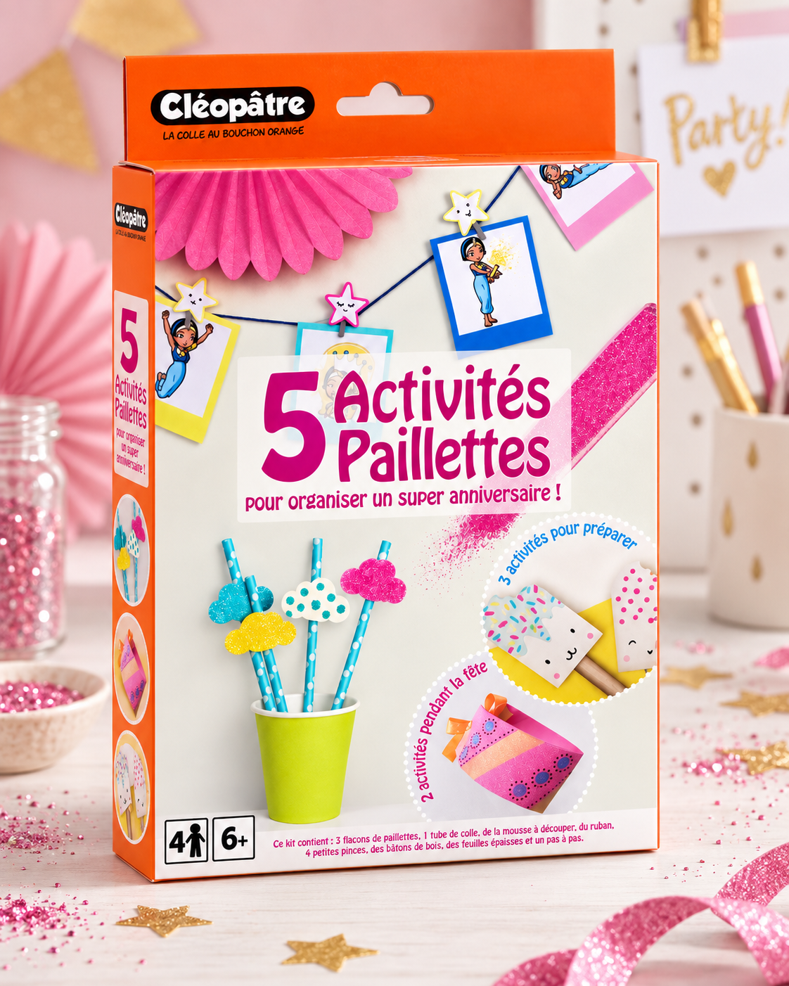 Cléopâtre Cléo'Box 5 Activités Paillettes - mise en situation créative