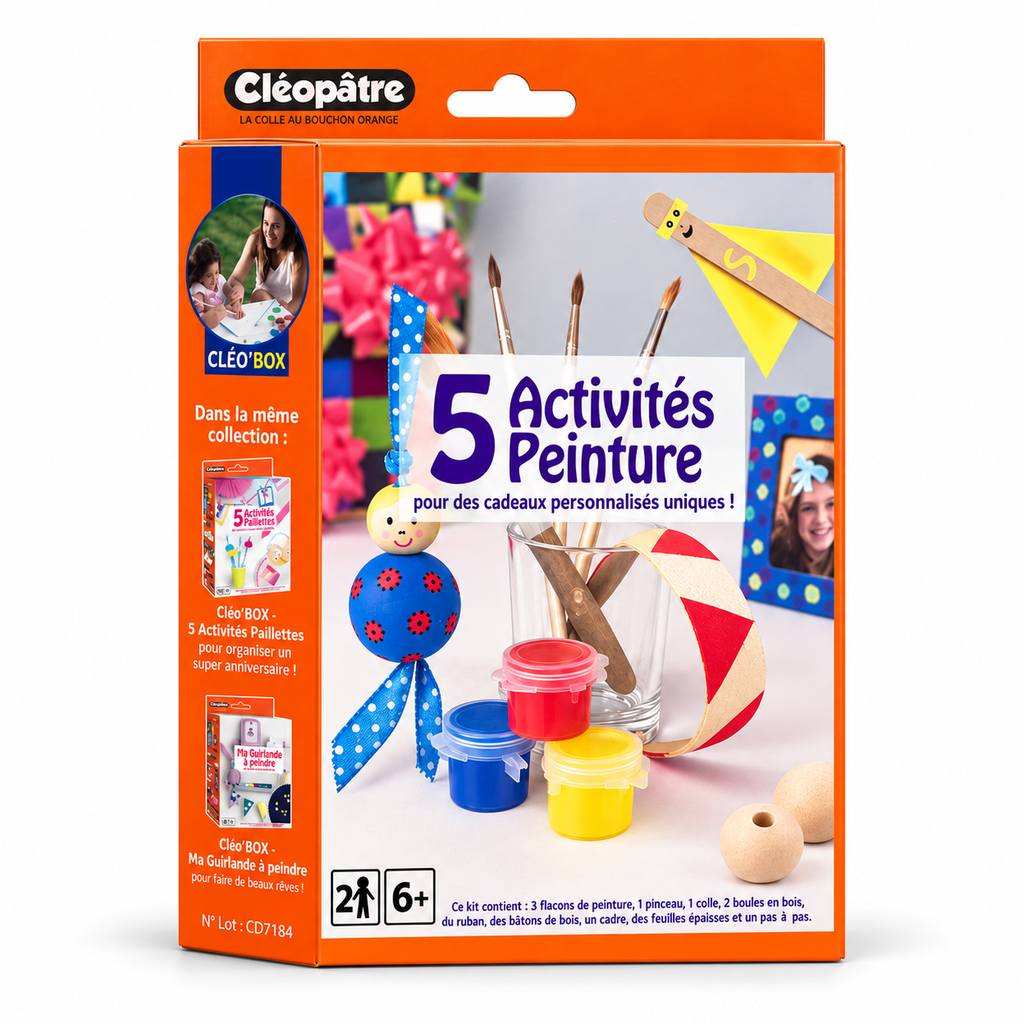 Cléopâtre Cléo'Box 5 Activités Peinture - boîte sur fond blanc