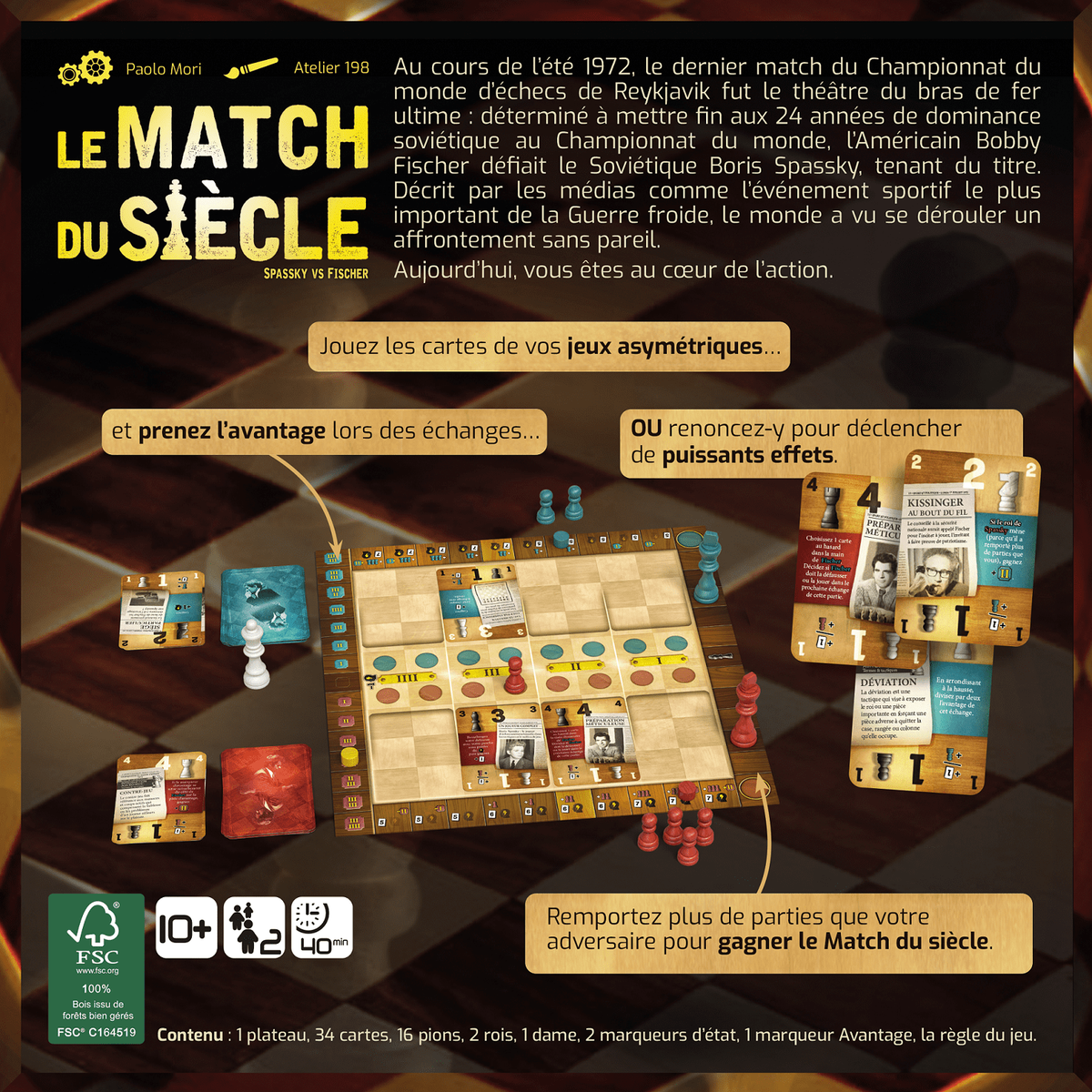 Le Match du Siècle – jeu de duel Fischer contre Spassky, 2 joueurs