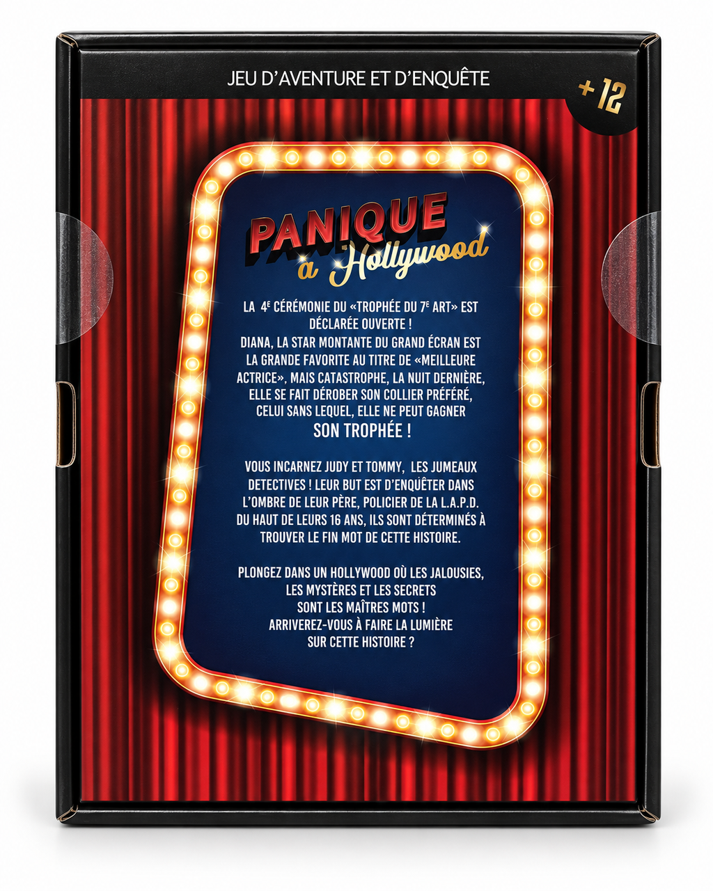 Escape Game Panique à Hollywood - dos de la boîte