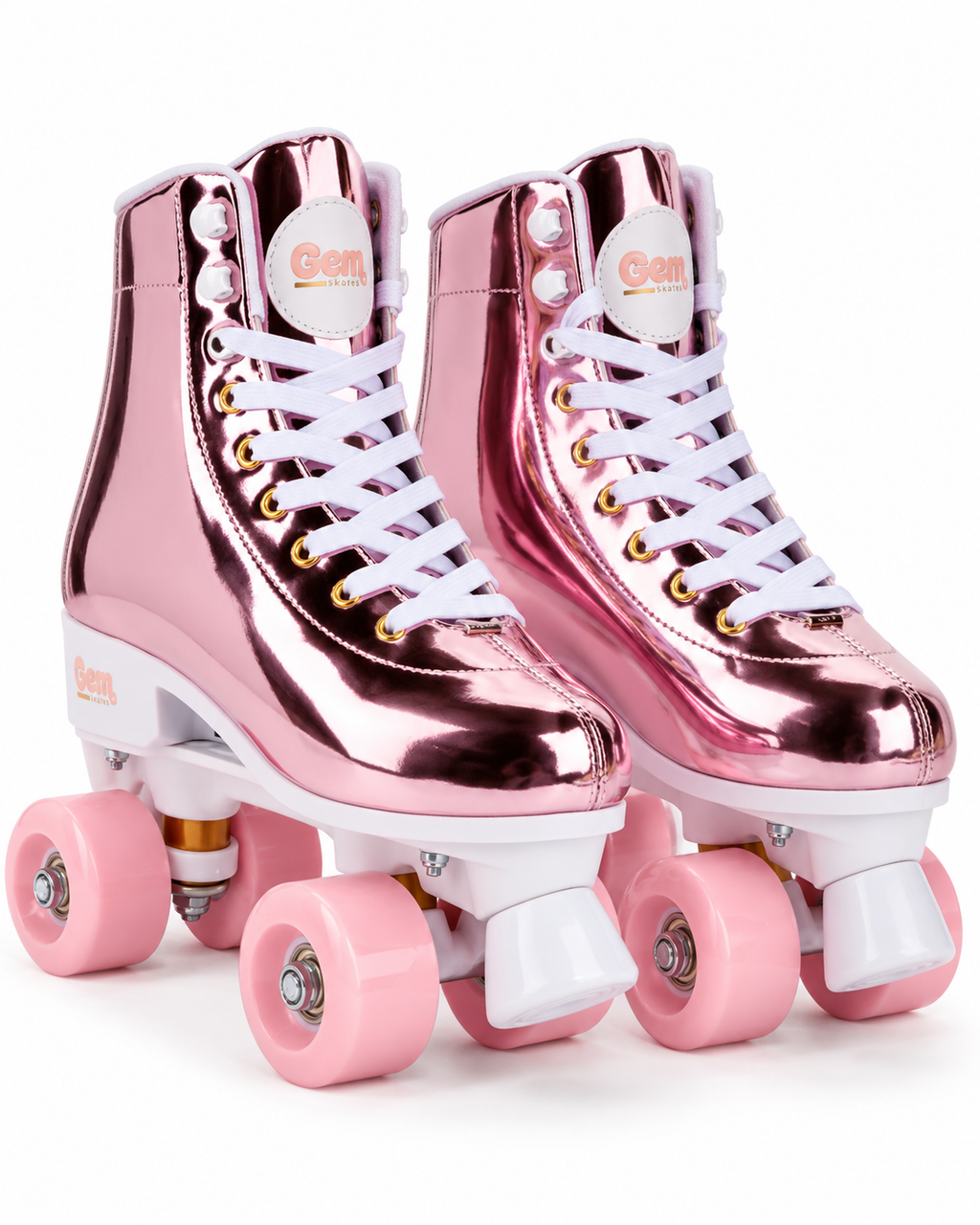 Paire de patins à roulettes GEM Skates rose métallisé