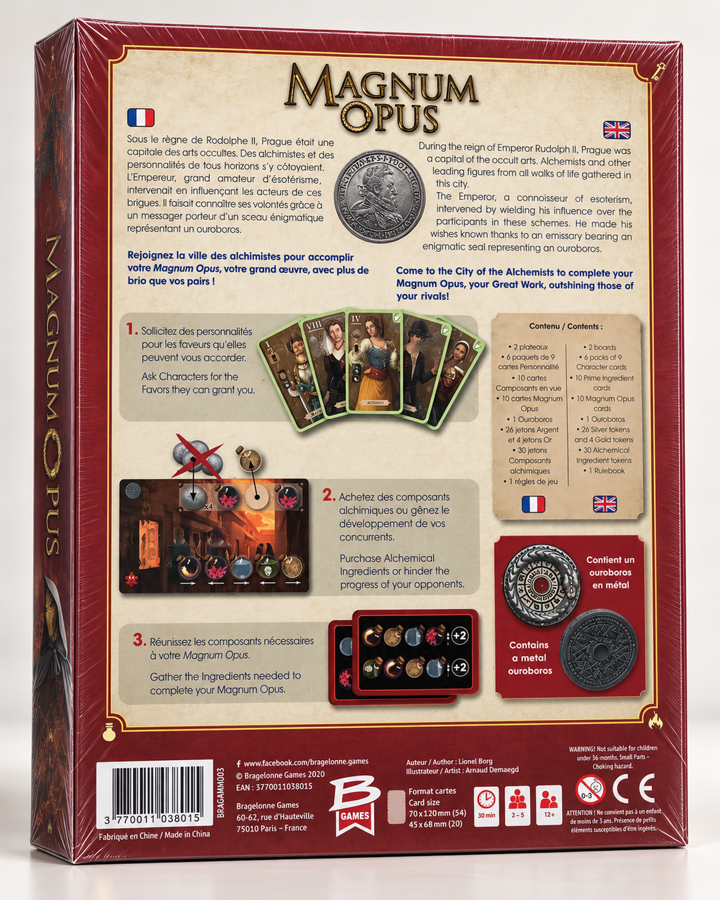 Magnum Opus - dos de la boîte et présentation du jeu