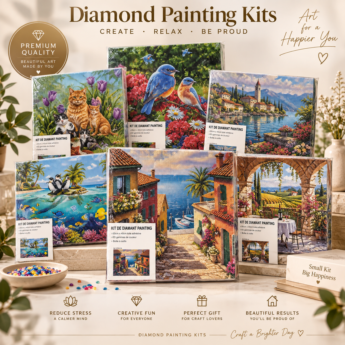 Kits de Diamond Painting 30 x 40 cm - collection MAYANIS