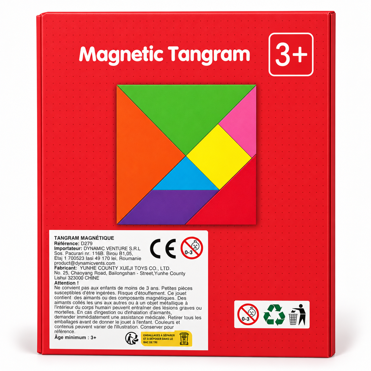 Magnetic Tangram D279 - vue arrière et informations produit