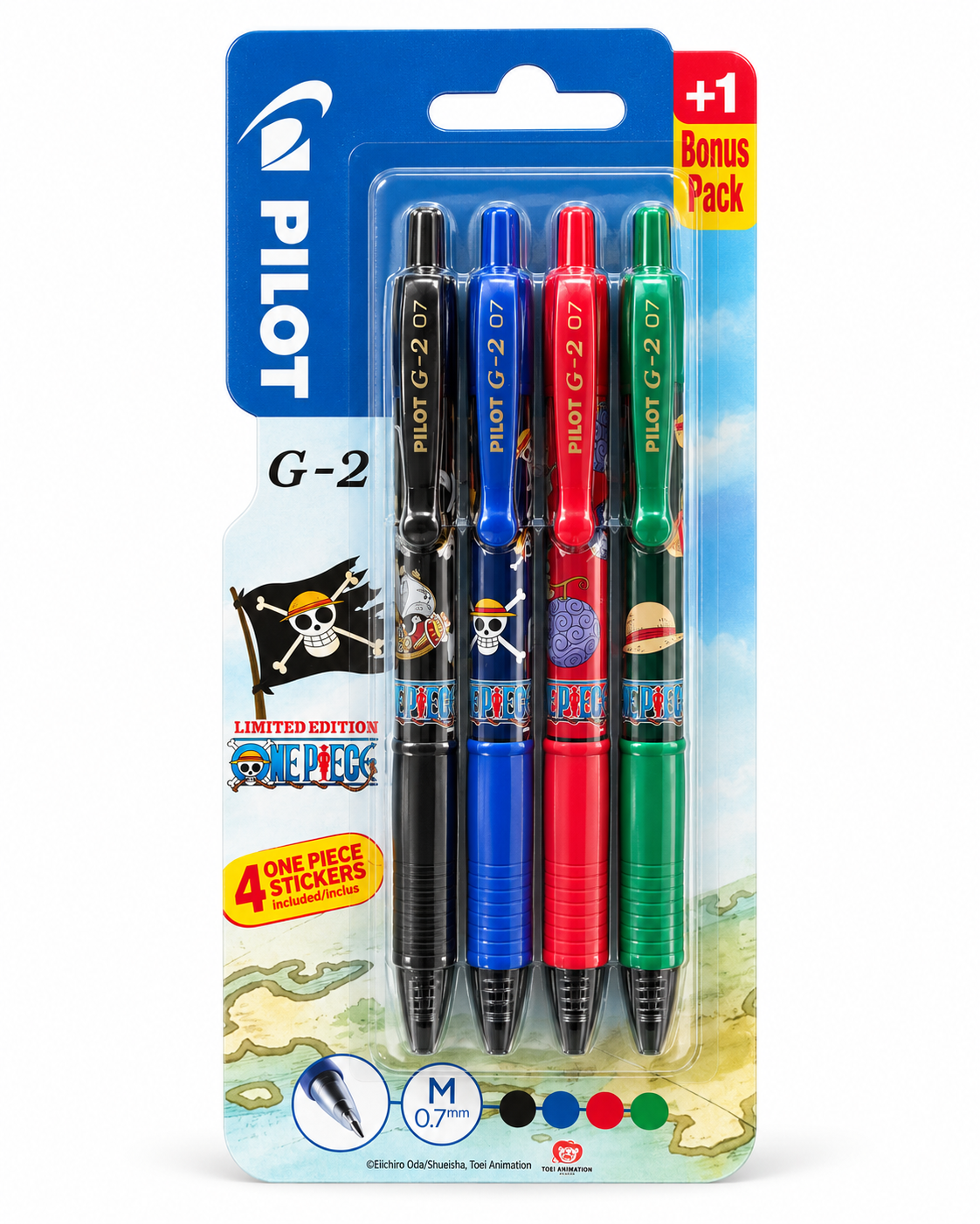Pilot G-2 One Piece édition limitée - pack de 4 stylos