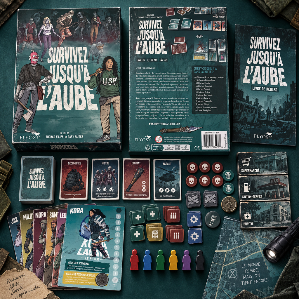Survivez jusqu'à l'aube - contenu et composants du jeu