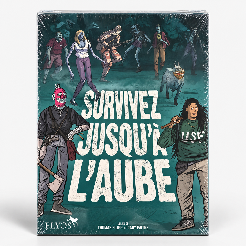 Survivez jusqu'à l'aube - jeu de société Flyos - boîte