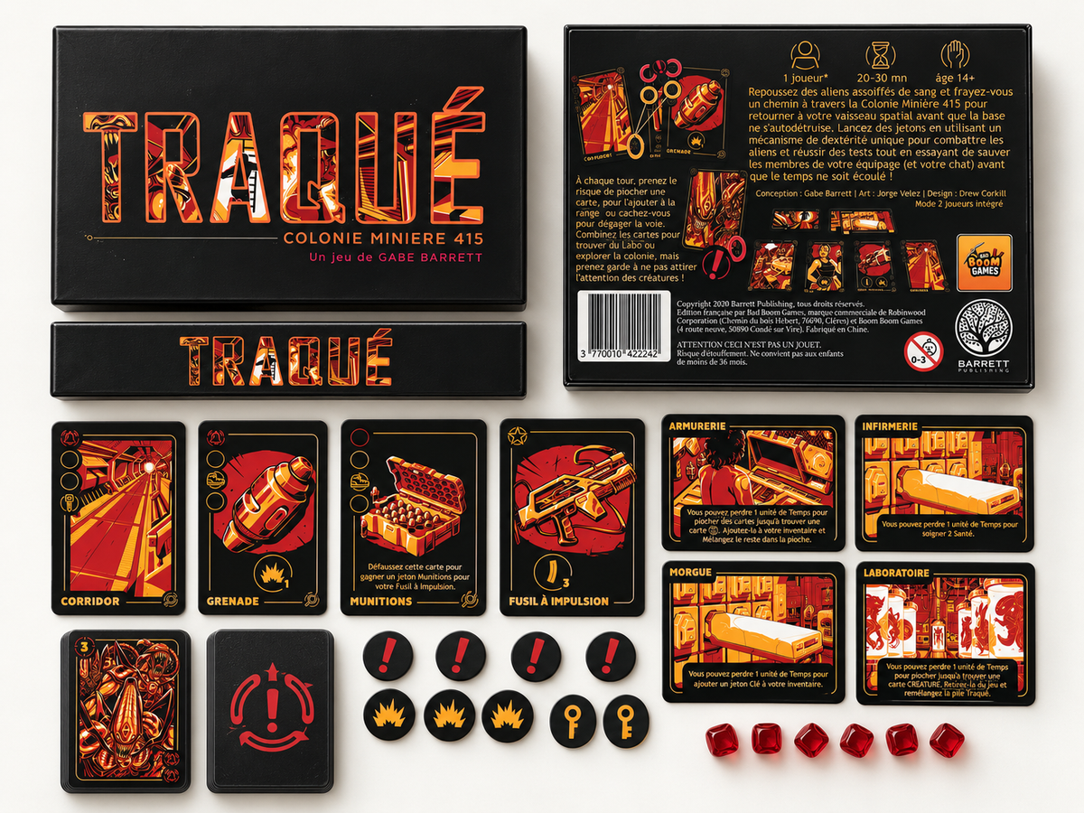 Traqué Colonie Minière 415 - contenu du jeu et composants