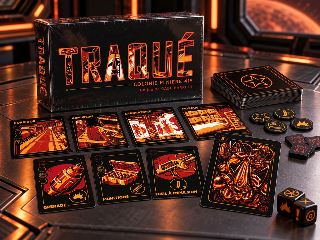 Traqué Colonie Minière 415 - cartes et matériel en situation