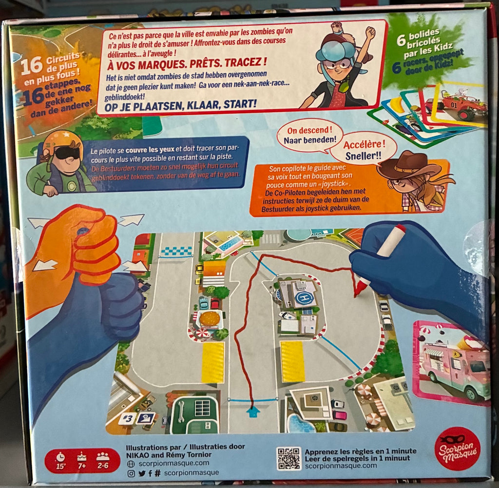 Turbo Kidz Le Scorpion Masqué – dos de la boîte et principe du jeu