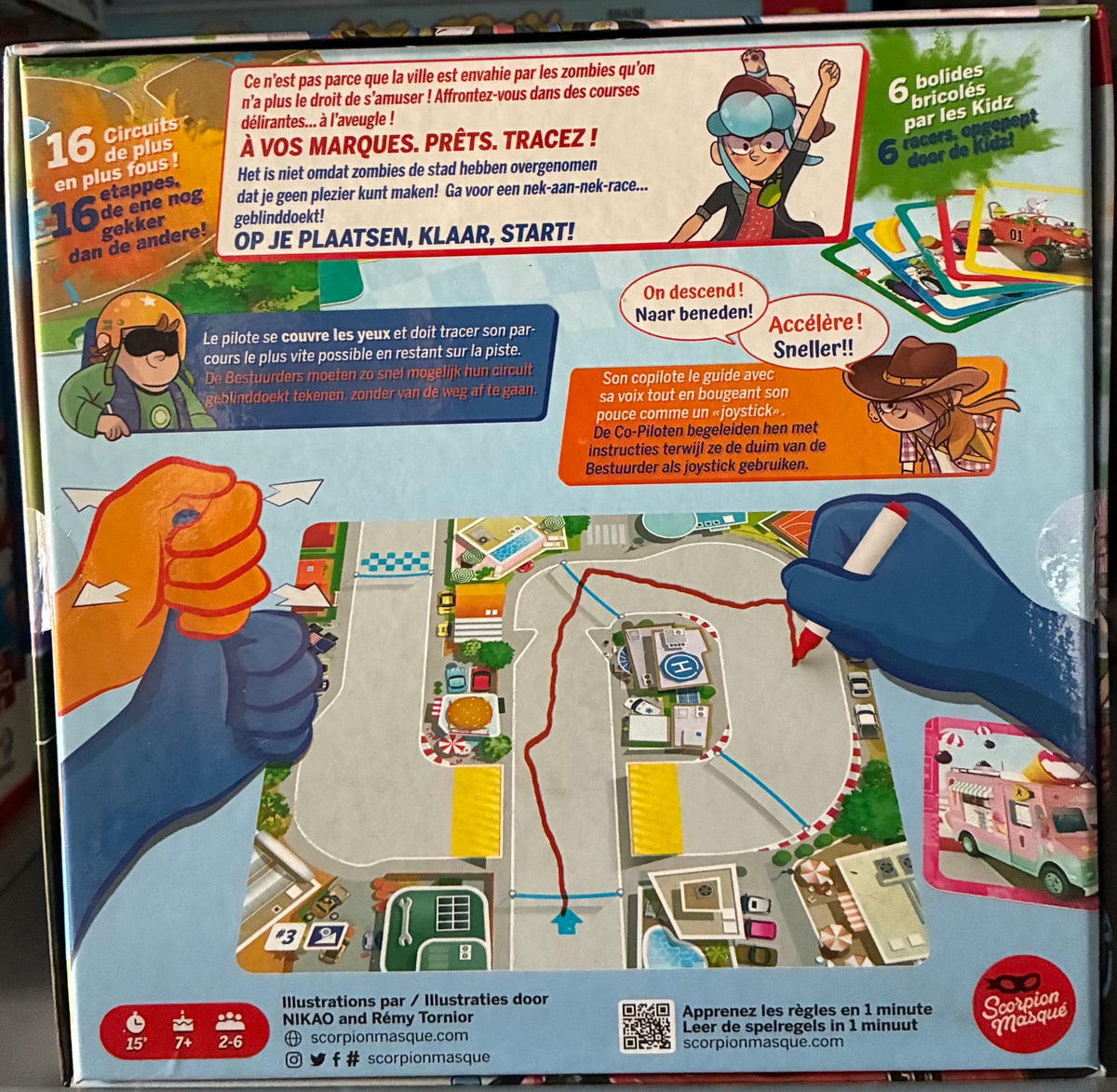 Turbo Kidz Le Scorpion Masqué – dos de la boîte et principe du jeu